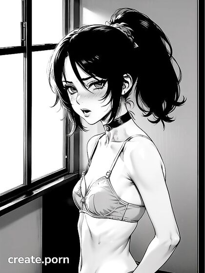 Skinny Girl 18+ with Medium Breasts Seduces in Lacy Bra for Naughty Hentai Fun