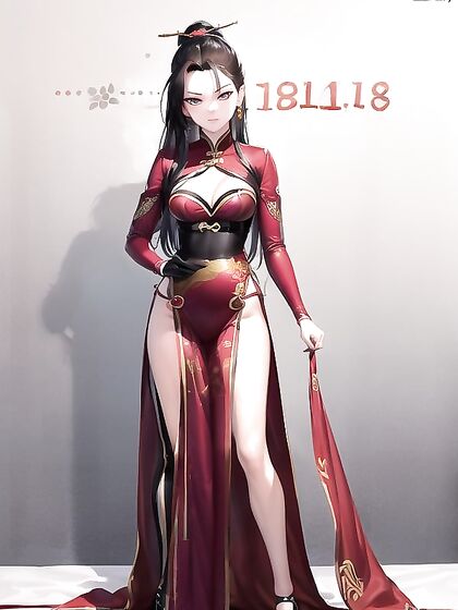 Regal Mistress in Traditional Chinese attire Dominates in Sensual Hentai Scenes