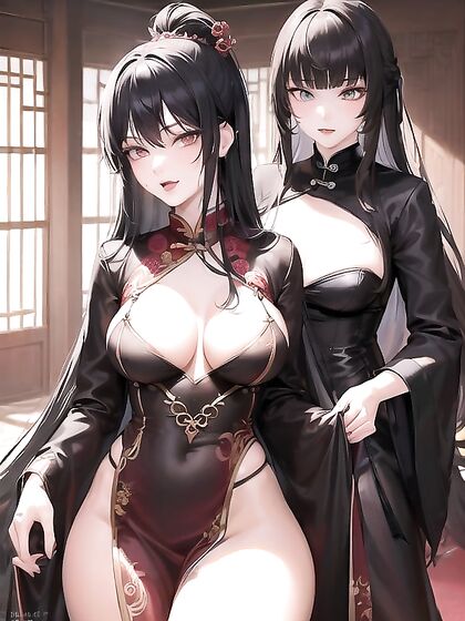 Mistress Takes Control in Evil hentai Scene with Two Submissive Partners
