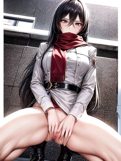 Mikasa Ackerman Spreads Her Legs in a Sultry Waist-Shot Hentai Scene