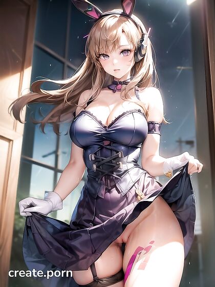 Massive-Assed Beauty with Purple Eyes Seduces in Tight Corset Hentai