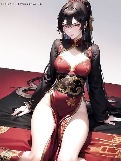 Mistress in Regal Chinese Attire Dominates in Seductive Femdom hentai Scenes