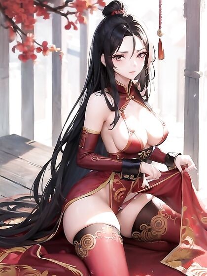 Azula in Elegant Chinese Attire Dominates as a Seductive Mistress