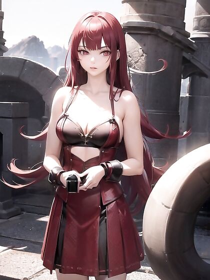 Tentacle Temptation: Red Skirt and Lacy Underwear inErotic Hentai Action
