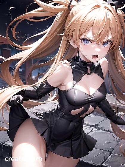 Black Skirt and Jacket at the Open Door for Soft Pastel Hentai Pleasure