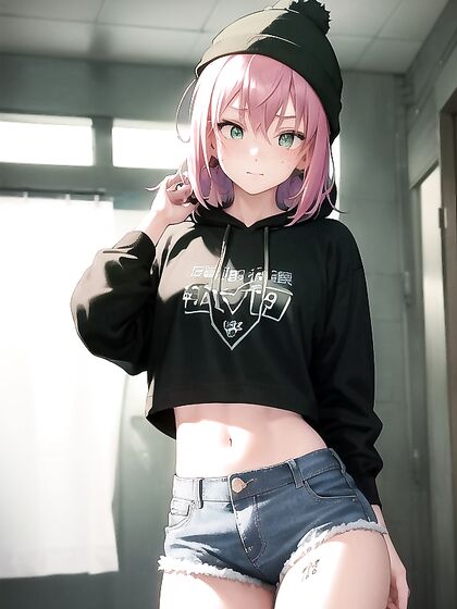 Freckled Girl 18+ in Hoodie and Oversized T-Shirt Enjoying Intense Hentai Pleasure