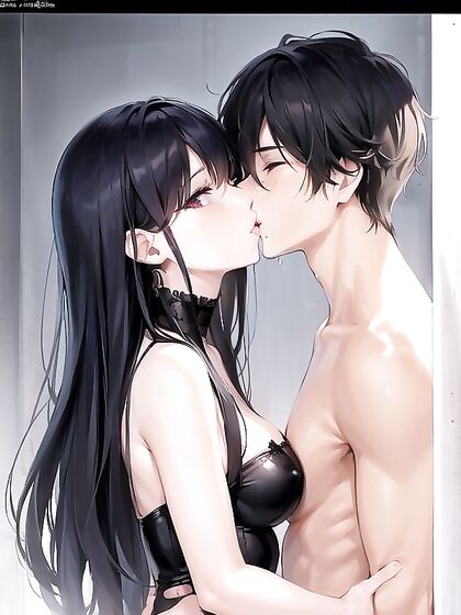 Brother and Sister Share Intimate Kiss Under Moonlit Skies in Hentai Bliss