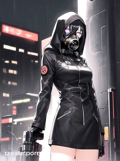 Hooded Beauty in Full Mask and Long Coat Tempts You in Seductive Hentai Scenes