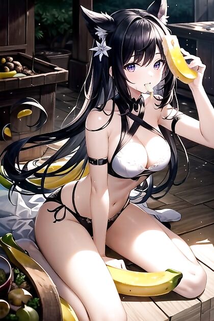 Hostile Black Big Bad Wolf Wearing a Gas Mask in Rainy Hentai Action