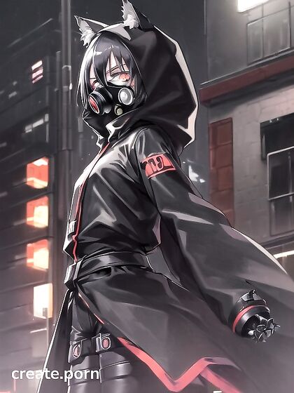 Cyberpunk Night in the 90s: Gas Mask Fetish Meets Hardcore Hentai Action