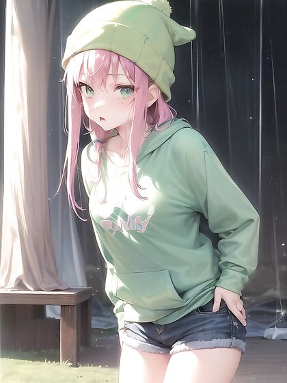 Pink-Haired Cutie in Beanie Shows Off Her Tiny 18+ Ass in Seductive Hentai Scene
