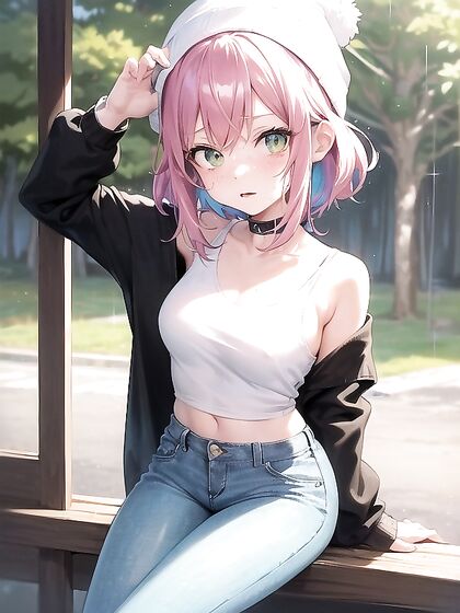 Pink-Haired Babe with Extra Freckles in a Huge Hoodie for Steamy Hentai Action