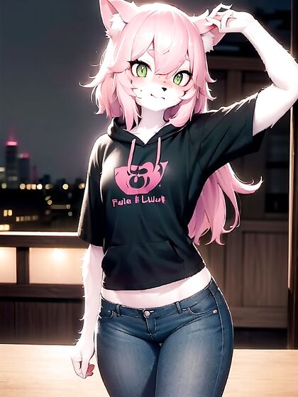 Embarrassed Girl 18+ in Pastel-Colored Jeans Enjoys Blushing Hentai Pleasure