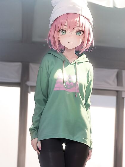 Glowing-Eyed Cutie with Small Ass in Vibrant Pastel Hentai Action