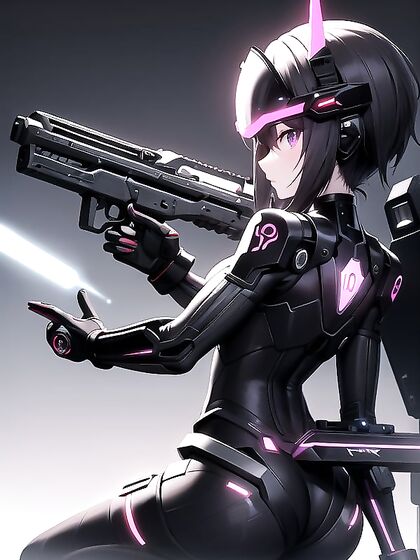 Cyberpunk Soldier Engages in Intense ACTION Amidst Neon-Lit City Streets