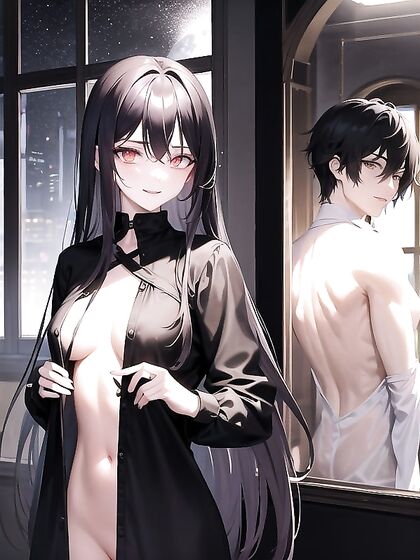 Glowing Eyes in the Night: A Seductive Undressing Hentai Fantasy