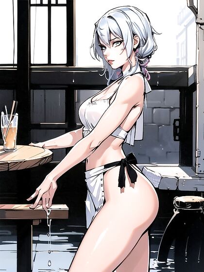 Hot Pink-Eyed Beauty with Light Blue Hair Enjoys Steamy Hentai Action
