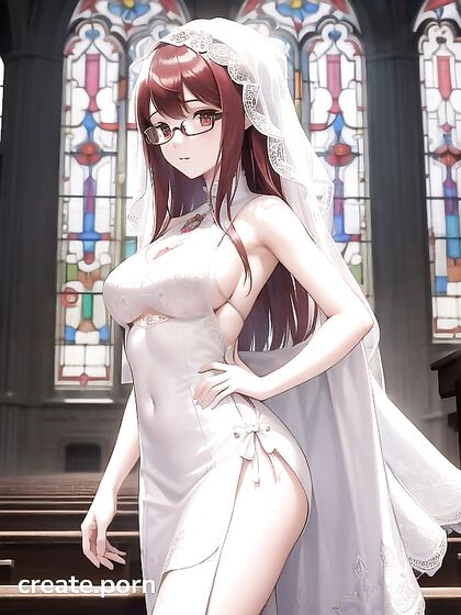 Sumire Yoshizawa in Wedding Dress Takes Pleasure at the Church in Hentai AI
