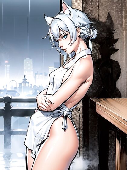 Apron Clad Cutie with Small Ass Gets Her Boobs Grabbed in Steamy Hentai Action