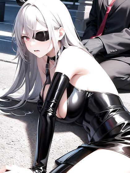 Yorha No. 2 Type B Seductively Caresses Her Face in Park Hentai Bliss