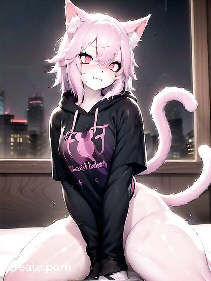 Furry Hentai Delights: Showing Off Her Curvy Ass in a Sexy Hoodie