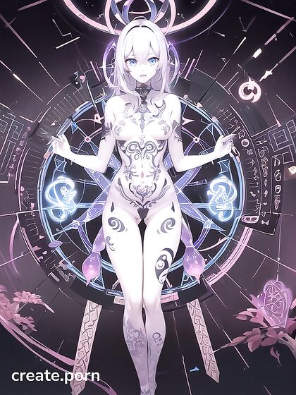 Bioluminescent Mystery Room Tattoos Ignite Erotic Circuits in hentai Ai Porn