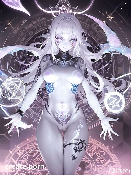 Electric Circuits and Geometric Tattoos Heat Up This Hentai Fantasy Scene