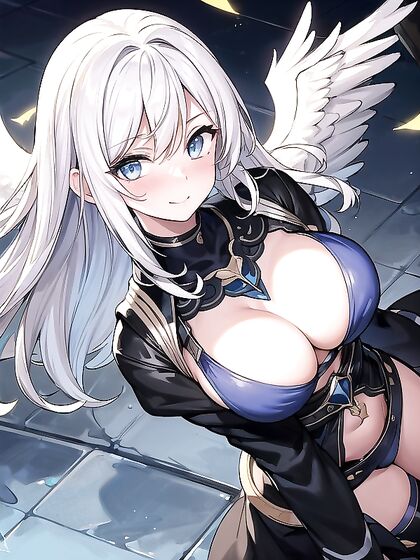 Pale-Skinned Beauty in Top-Down Standing Hentai Action