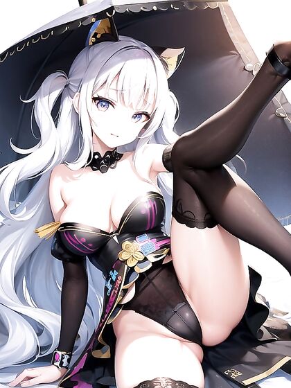 Kaguya Luna Wears a Long Dress for Seductive Hentai Pleasure