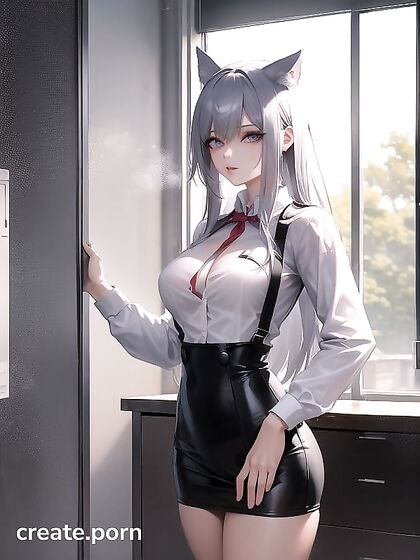 Naked Man Wields Chainsaw in Powerful Office Image Hentai Hentai AI Image