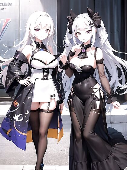 Kaguya Luna Wearing a Flowing Long Dress in Seductive Hentai AI Image