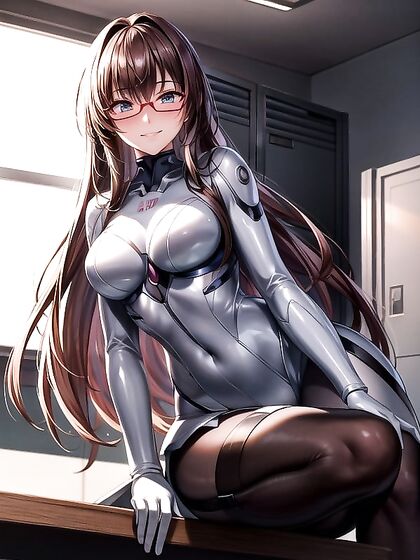Makinami Mari Gets Explicitly Detailed in theLocker Room Hentai AI Image