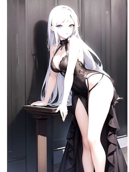 Cute Boy 18+ Dressed in Sexy Evening Gown for Steamy Hentai AI Image