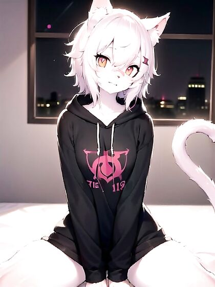 Embarrassed Girl 18+ in Extra Large Hoodie Exploring Hentai Desires