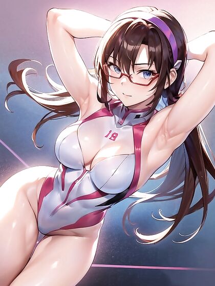Makinami Mari Raises Her Arms for Seductive Hentai Pleasure