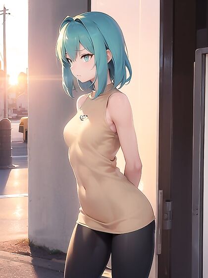 Light Brown beauty in Leggings Shows off her Medium Ass in Steamy Hentai AI Image