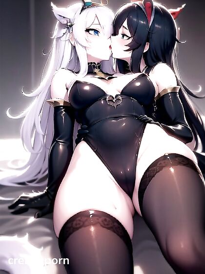 Girl 18+s Kissing and Fondling Big Breasts in Futanari Hentai Delight
