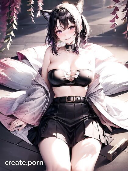 Glowing-Eyed Beauty with Natural Breasts Stares Seductively at You in This hentai Hentai AI Image