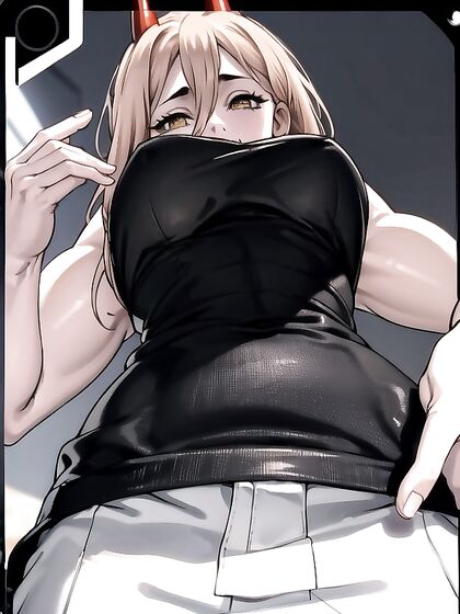 Bobcut Babe in Muscular Black and White Manga Hentai AI Image