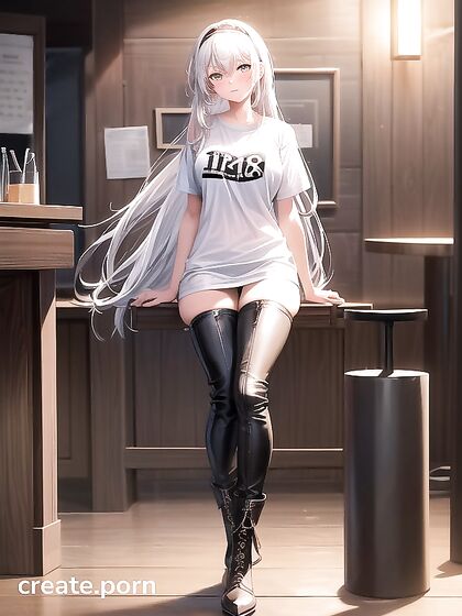 Light Brown Beauty Stands Tall for Noontime Hentai Pleasure