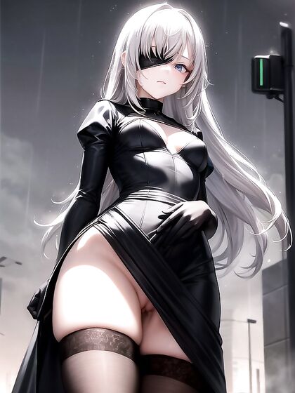 Silk Dress Cleavage with Spread Legs in Steamy Hentai AI Image