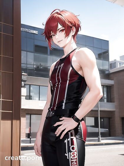 Short-Haired Girl 18+ in Sporty Outfit Gets Wild in Hentai AI Image