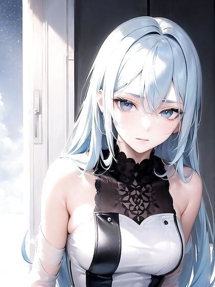 Slim Tall Guy with Light Blue Hair Enjoying Intense Hentai Pleasure