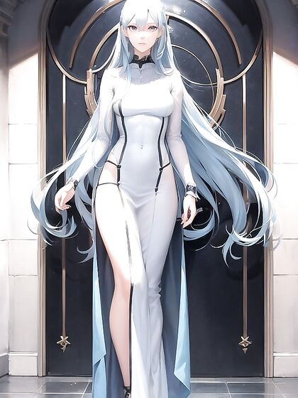 Tall Man with Light Blue Hair Dominates Skinny Girl 18+ in hentai Hentai AI Image