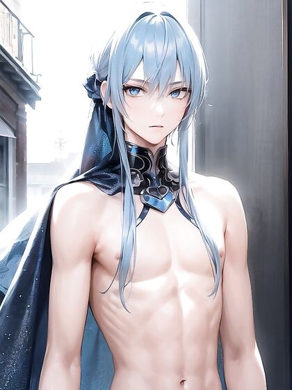 Tall Skinny Guy with Light Blue Hair Takes On Exciting Hentai Adventures