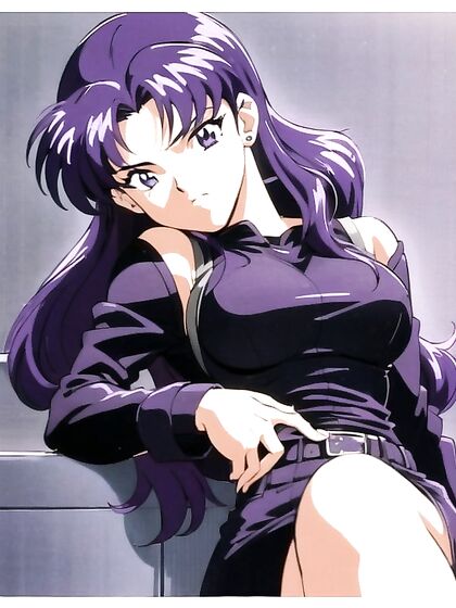 Misato from Evangelion Gets steamy in 90s Cyberpunk Hentai AI Image
