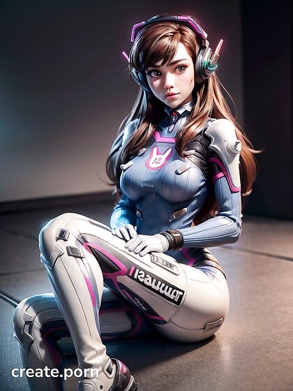 D'Va Stares Intensely at the Screen in Steamy 3D Hentai AI Image