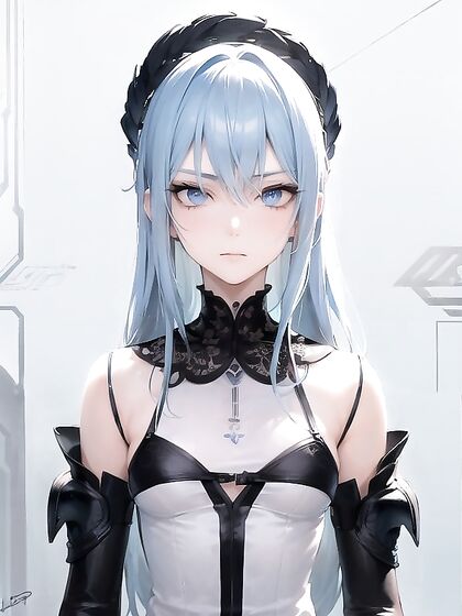 Tall Man with Light Blue Hair Takes On a Skinny Girl 18+ in Hentai AI Image