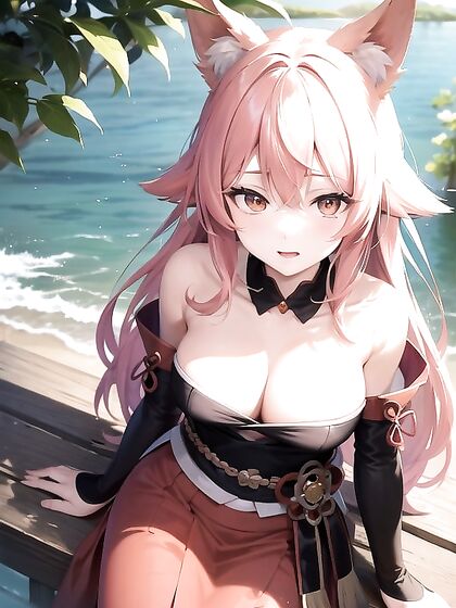 Yae from Genshin Impact Gets Wild in Fox-Eared Hentai AI Image