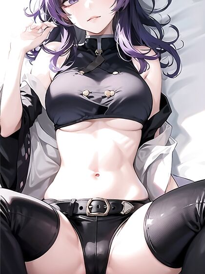 Intimate Close-Up Action in the Bedroom withMedium-Length Hentai AI Image